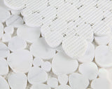Marble Pebbles Mosaics Heart Shape - Carrara White