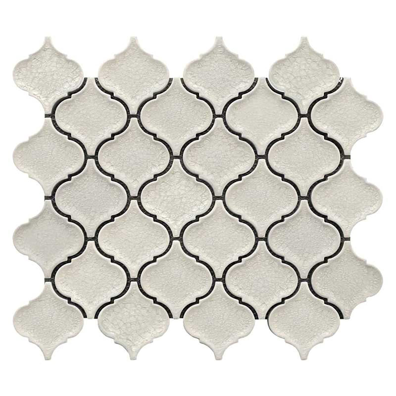 Crackle Glass Porcelain and Glass Arabesque - White Velvet