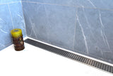 SereneDrains Linear Shower Drain Traditional Square - Brushed 16