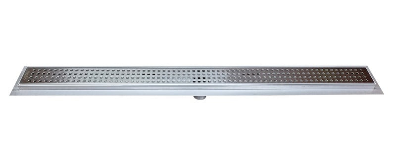 SereneDrains Linear Shower Drain Traditional Square - Brushed 16