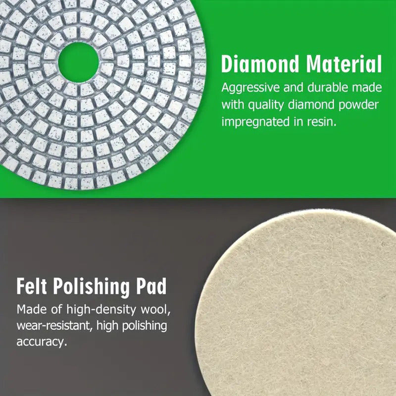 Diamond Stone Wet Dry Polishing Pads 4 inch set of 6