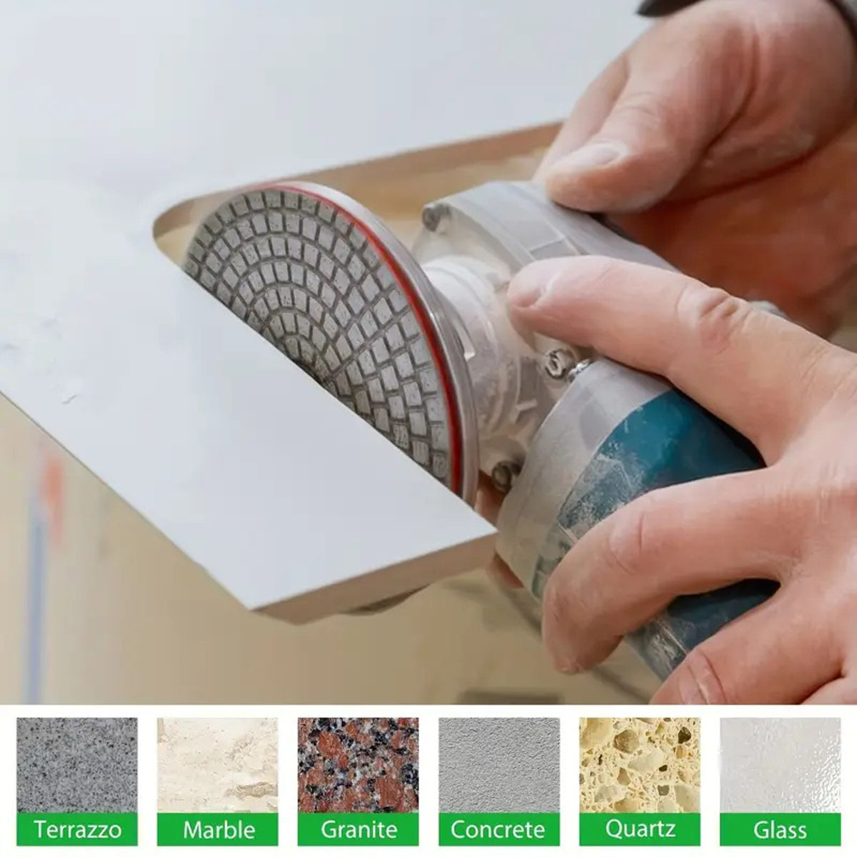 Diamond Stone Wet Dry Polishing Pads 4 inch set of 6
