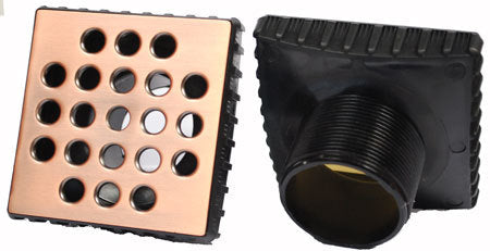 Square Shower Drain Antique Copper