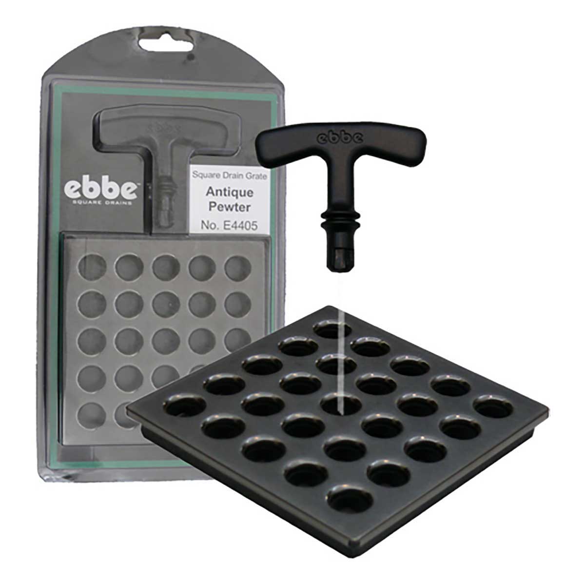 Ebbe Square Shower Drain Grates  Antique Pewter PVD