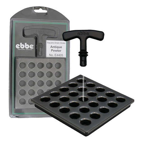 Ebbe Square Shower Drain Grates  Antique Pewter PVD