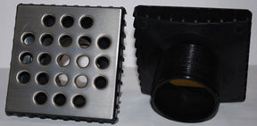 Brushed Nickel Ebbe square shower drain with E4400 drain body