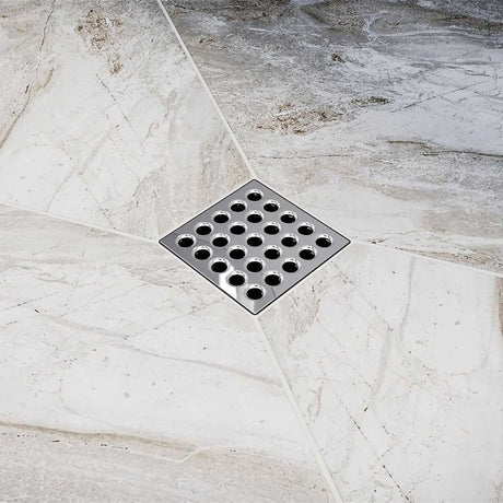 Ebbe Square Shower Drain Grates  Polished Nickel PVD