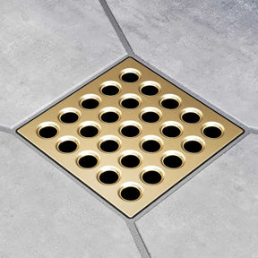 Ebbe square shower drain grate in  Satin Gold Finish
