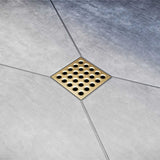 Ebbe Square Shower Drain Grates  Satin Gold PVD
