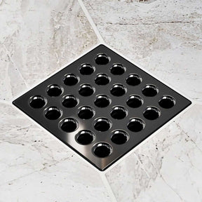 Ebbe square shower drain grate in Black Chrome finish