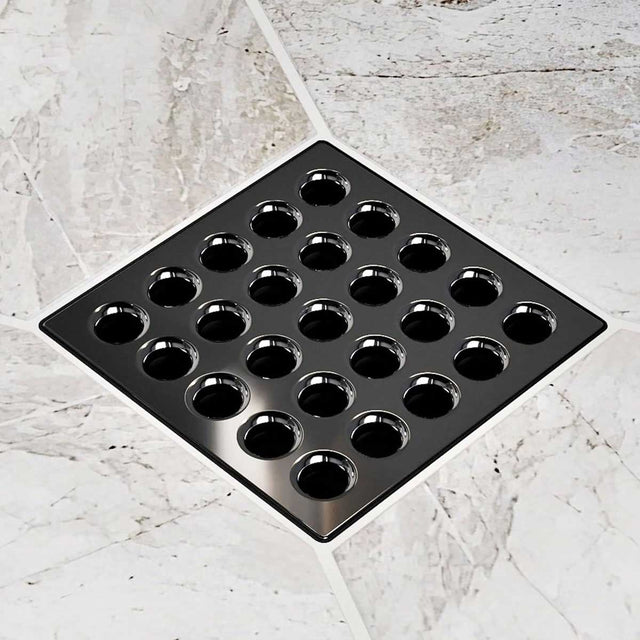 Ebbe Square Shower Drain Grates  Black Chrome PVD
