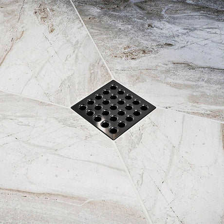 Ebbe Square Shower Drain Grates  Black Chrome PVD