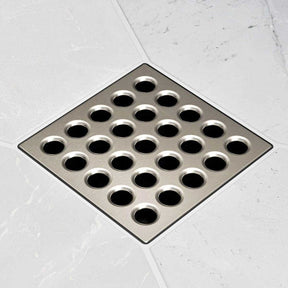 Ebbe square shower drain grate in Brushed Nickel finish