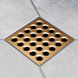Ebbe Square Shower Drain Grates  Brushed Bronze PVD
