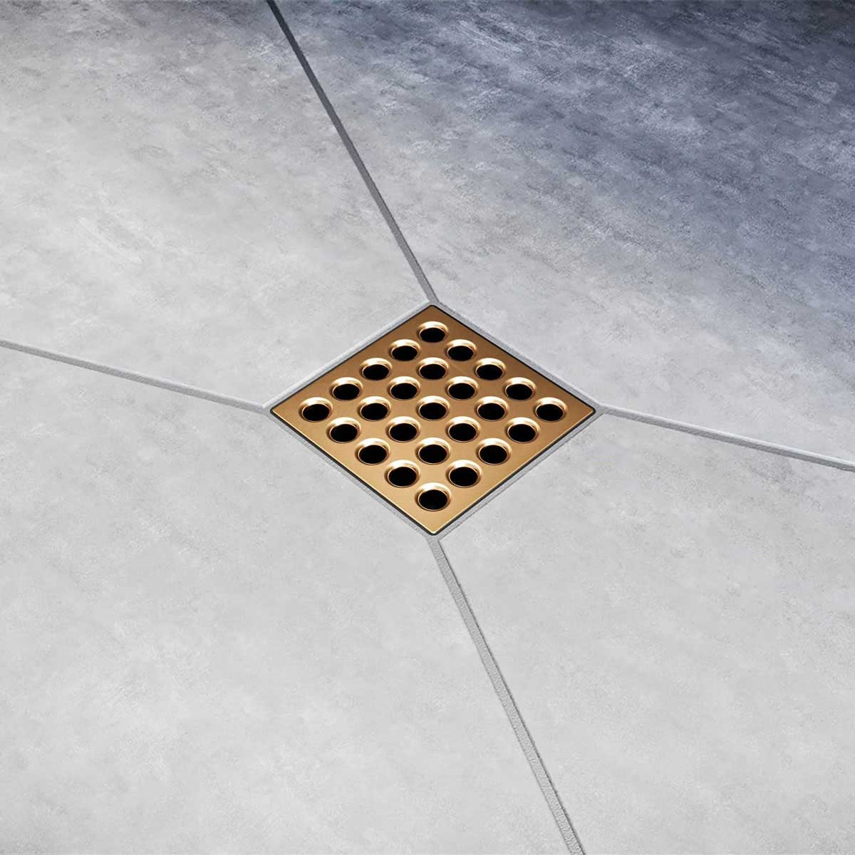 Ebbe Square Shower Drain Grates  Polished Nickel PVD