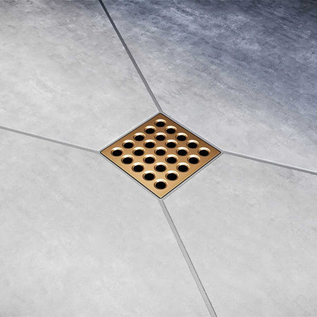 Ebbe Square Shower Drain Grates  Polished Nickel PVD