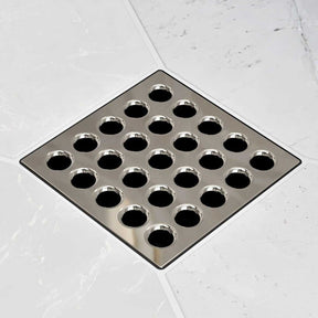 Ebbe square shower drain grate in polished nickel finish