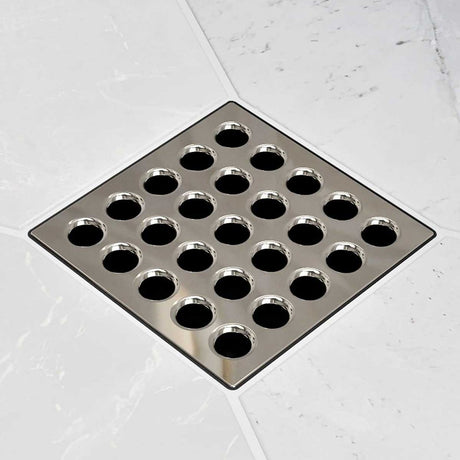 Ebbe Square Shower Drain Grates  Polished Nickel PVD