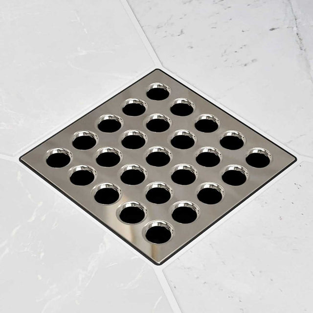 Ebbe Square Shower Drain Grates  Polished Nickel PVD
