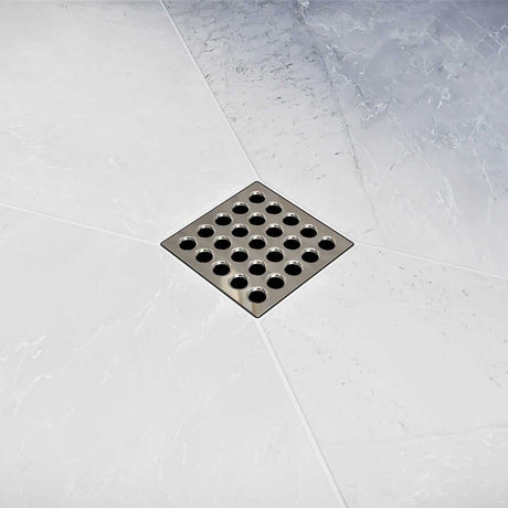 Ebbe Square Shower Drain Grates  Polished Nickel PVD