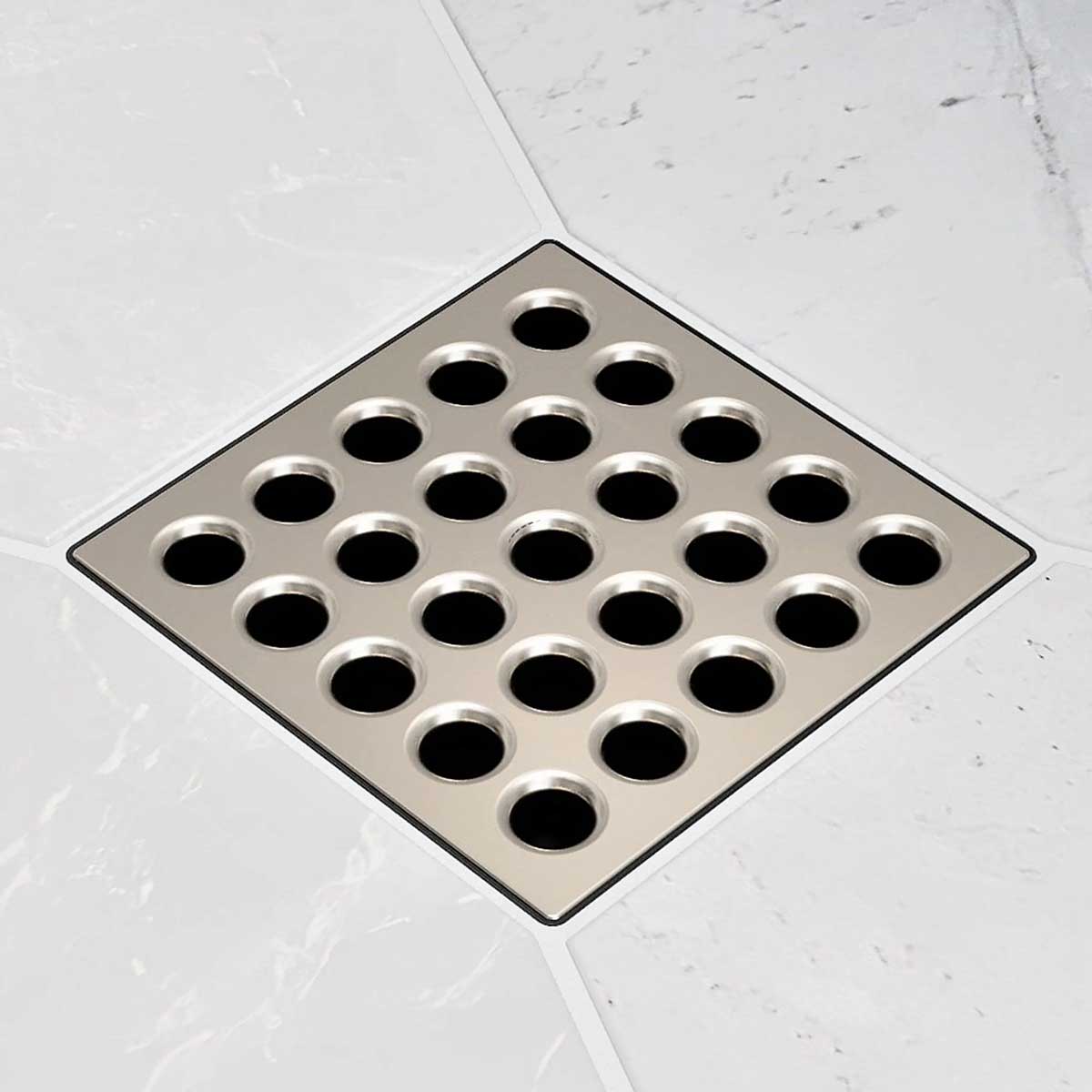Ebbe Square Shower Drain Grates  Satin Nickel PVD