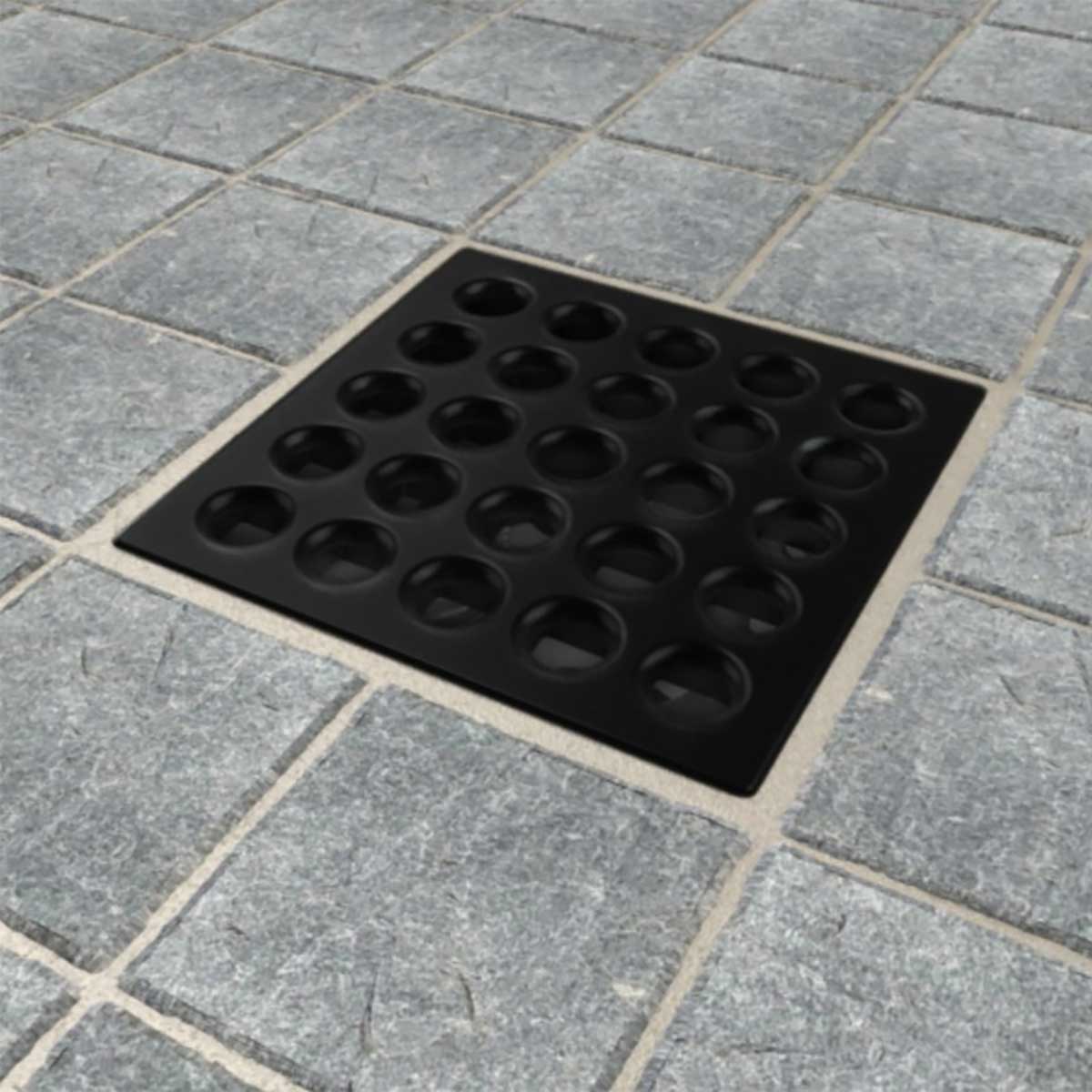 Ebbe Square Shower Drain Grates Matte Black PVD 