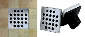 Polished Chrome Ebbe square shower drain with E4400 drain body