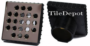 Polished Nickel Ebbe square shower drain with E4400 drain body