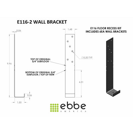 Ebbe Subfloor Recess Kit - E116