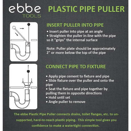 Plastic PIPE PULLER for 1 to 3 inch Plastic Pipe