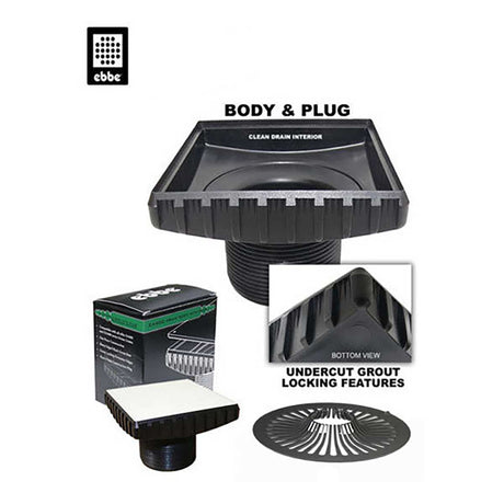 Ebbe Drain Square Shower Drain Body Riser
