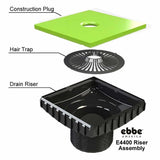Ebbe Drain Square Shower Drain Body Riser