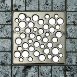 Ebbe Unique Square Shower Drain Grate Bubbles