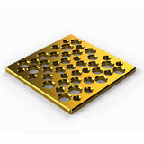 Ebbe Drains Unique Square Shower Drain Grate - Bubbles Brushed Gold