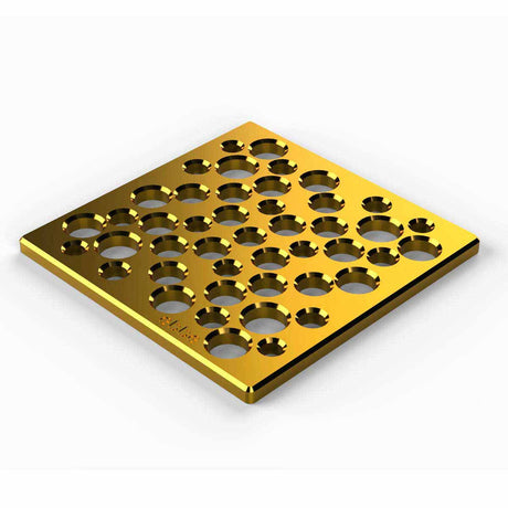 Ebbe Drains Unique Square Shower Drain Grate - Bubbles Brushed Gold