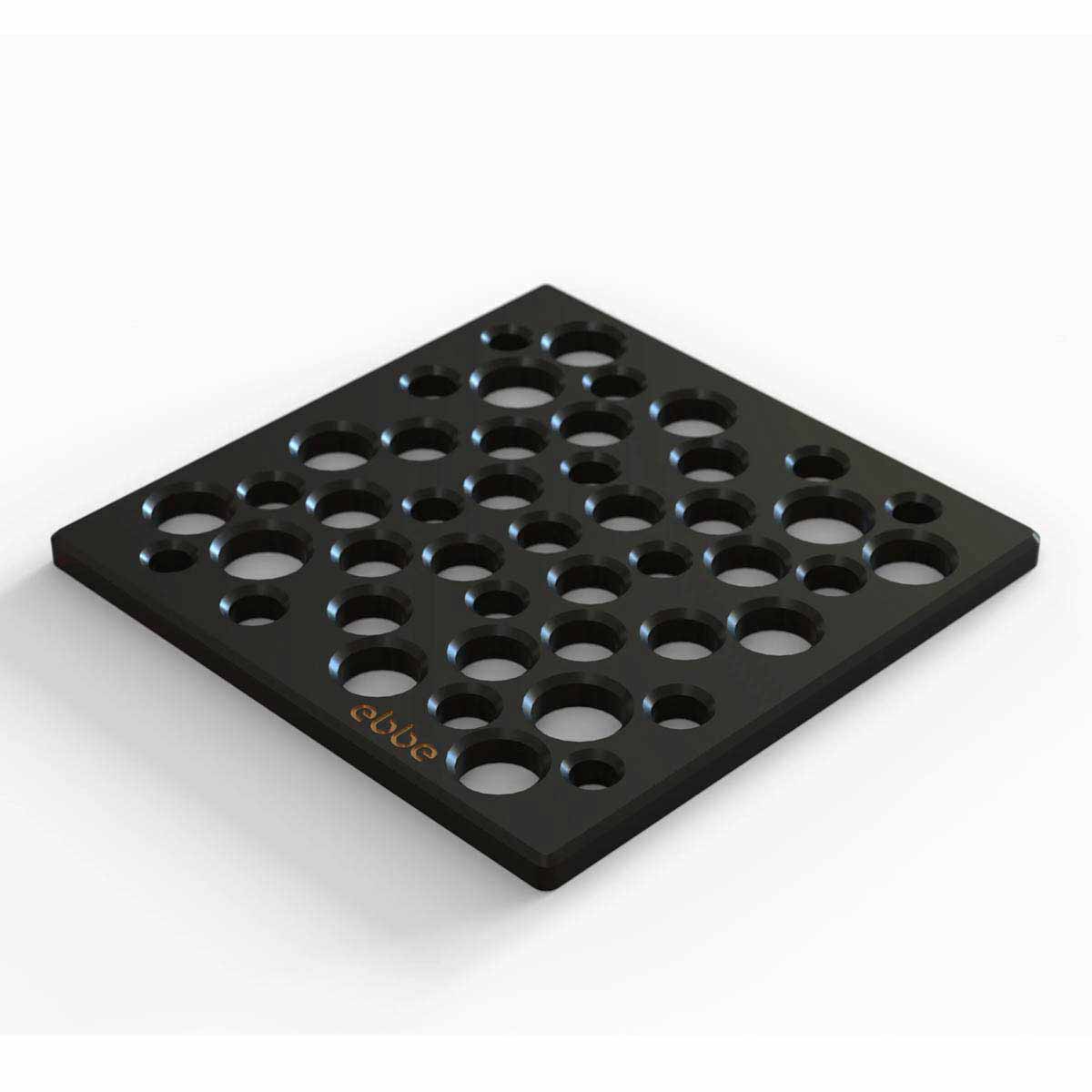 Ebbe Drains Unique Square Shower Drain Grate - Bubbles Matte Black