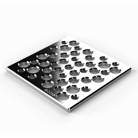 Ebbe Drains Unique Square Shower Drain Grate - Bubbles Polished Chrome