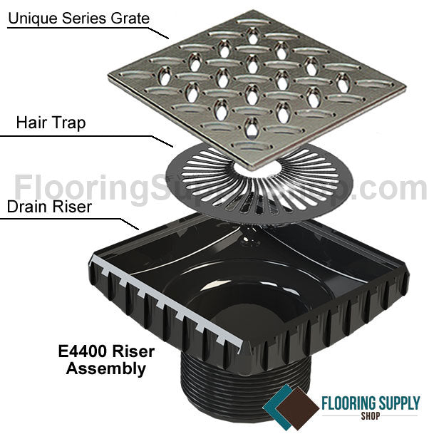 Ebbe Drains Unique Square Shower Drain Grate - Diamond