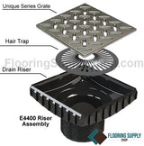 Ebbe Drains Unique Square Shower Drain Grate - Diamond