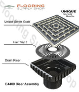 Ebbe Unique Square Shower Drain Grate Frames