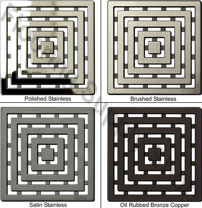 Ebbe Unique Square Shower Drain Grate Frames