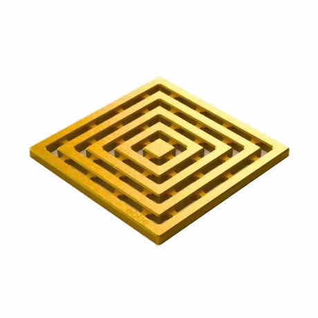 Ebbe Drains Unique Square Shower Drain Grate - Frames Brushed Gold