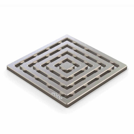 Ebbe Drains Unique Square Shower Drain Grate - Frames Brushed Nickel