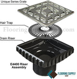 Ebbe Unique Square Shower Drain Grate Lattice
