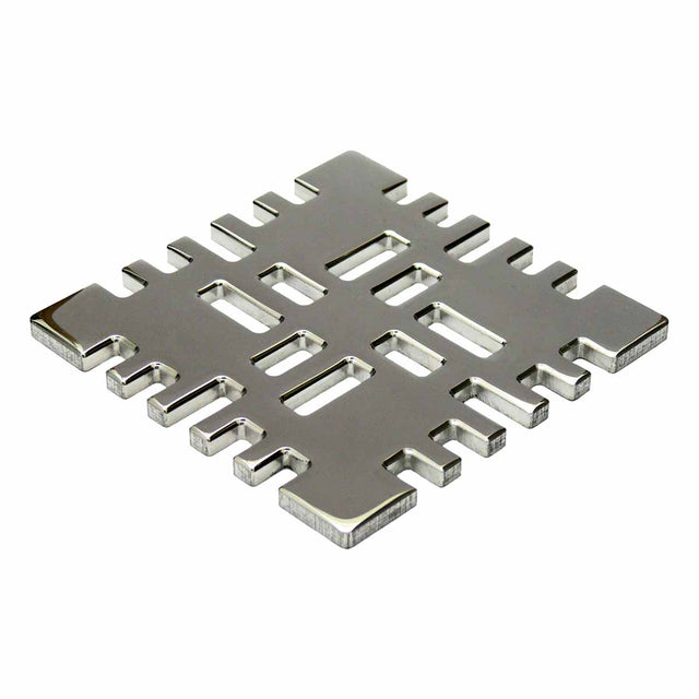 Ebbe Drains Unique Square Shower Drain Grate - Metro Polished Chrome