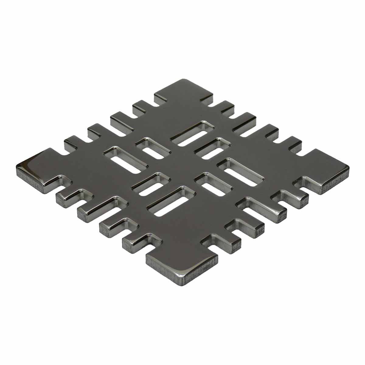 Ebbe Drains Unique Square Shower Drain Grate - Metro Brushed Nickel