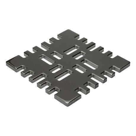 Ebbe Drains Unique Square Shower Drain Grate - Metro Brushed Nickel