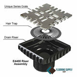 Ebbe Drains Unique Square Shower Drain Grate - Metro Polished Chrome