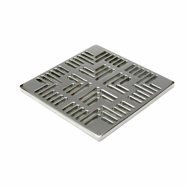 Ebbe Drains Unique Square Shower Drain Grate - Navajo Polished Chrome