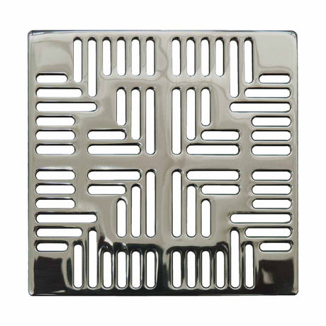 Ebbe Drains Unique Square Shower Drain Grate - Navajo Polished Chrome